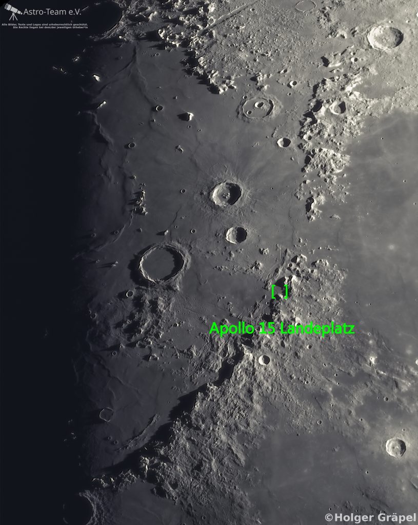 Markierung der Apollo 15 Landestelle
